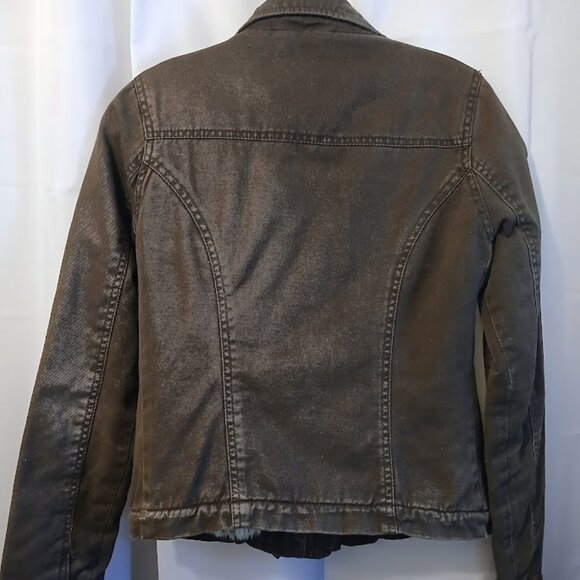 HOLLISTER Bomber Jacket Sherpa Fur Lined XS Brown Winter Coat Very warm & stylis - Picture 10 of 14